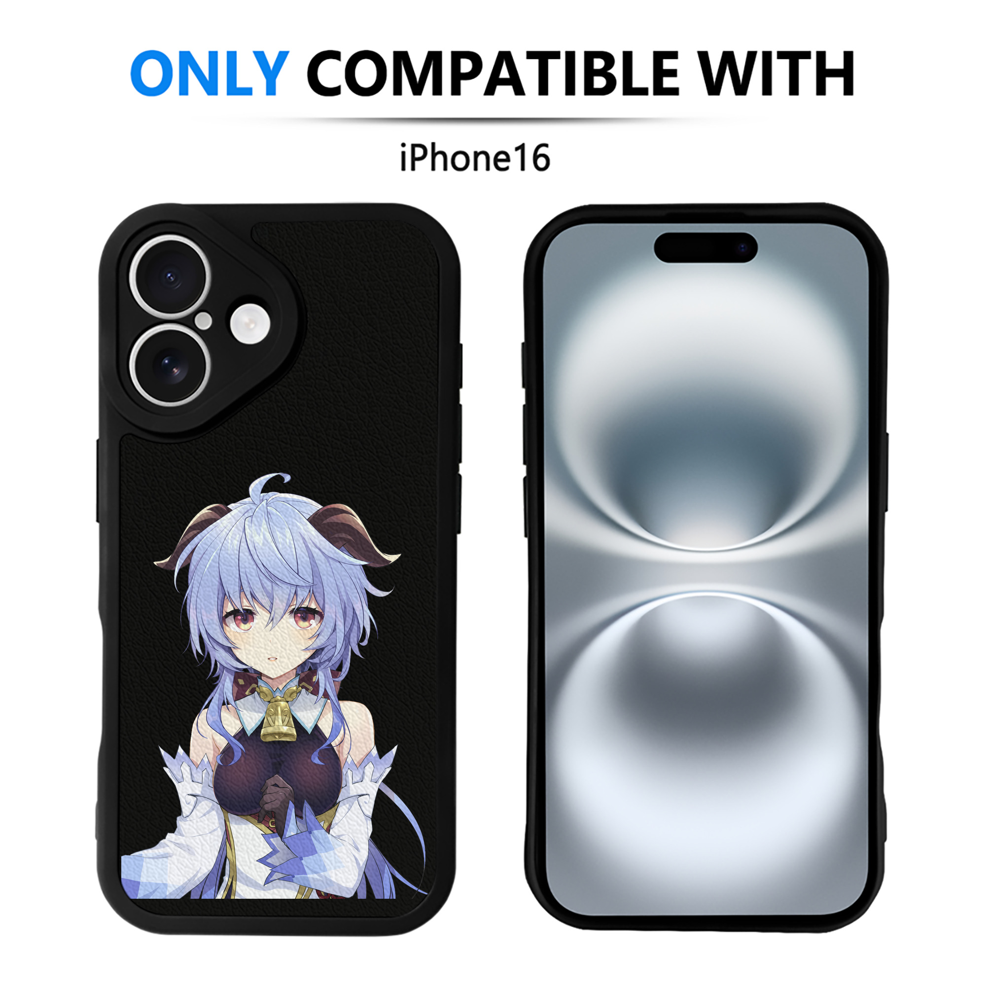 げんし神 甘雨 かんう genshin Ganyu 【iPhone 16シリーズ対応】シリコンスマホケース（レザー調） 材質：シリコン